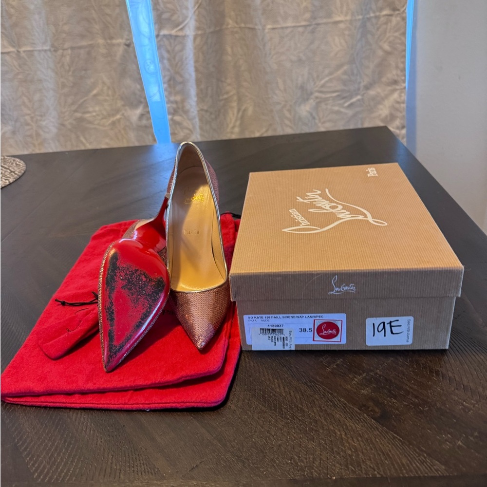 Christian Louboutin Pink and Red Stiletto Heels - Picture 3 of 4